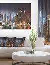Lit NYC Manhattan Skyline - Cityscape Photo Canvas Print