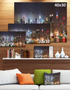 Lit NYC Manhattan Skyline - Cityscape Photo Canvas Print