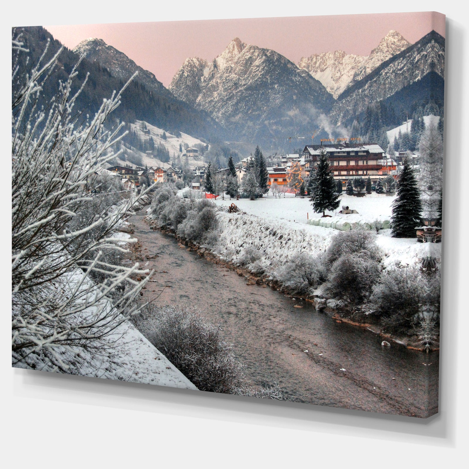Dolomites Winter Italy - Landscape Photo Canvas Print
