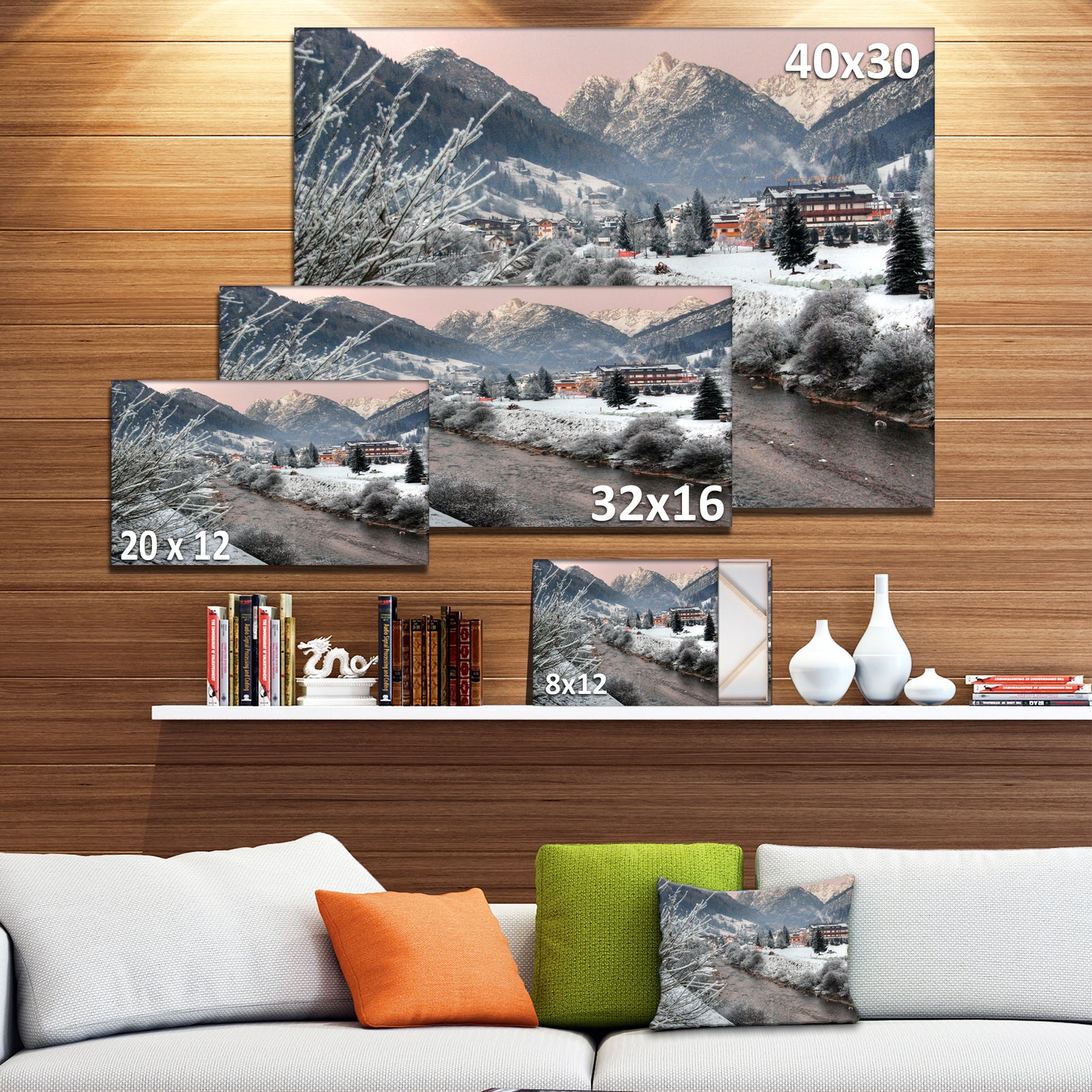 Dolomites Winter Italy - Landscape Photo Canvas Print