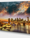 Manhattan at Winter Sunset - Cityscape Photo Canvas Print