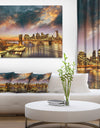 Manhattan at Winter Sunset - Cityscape Photo Canvas Print