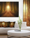 Road in Symmetrical Forest - Landscape Photo Canvas Print
