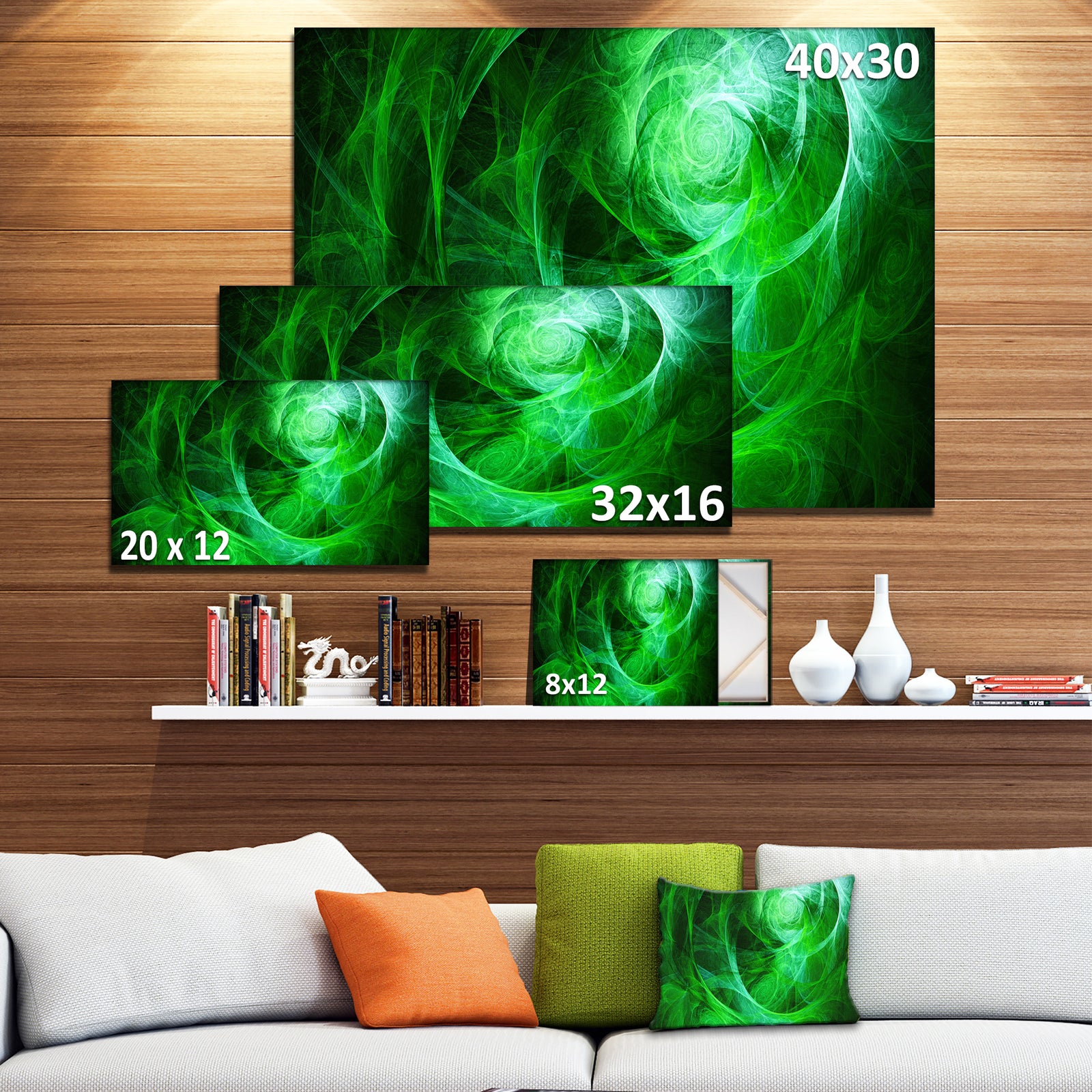 Green Stormy Sky Texture - Abstract Digital Art Canvas Print
