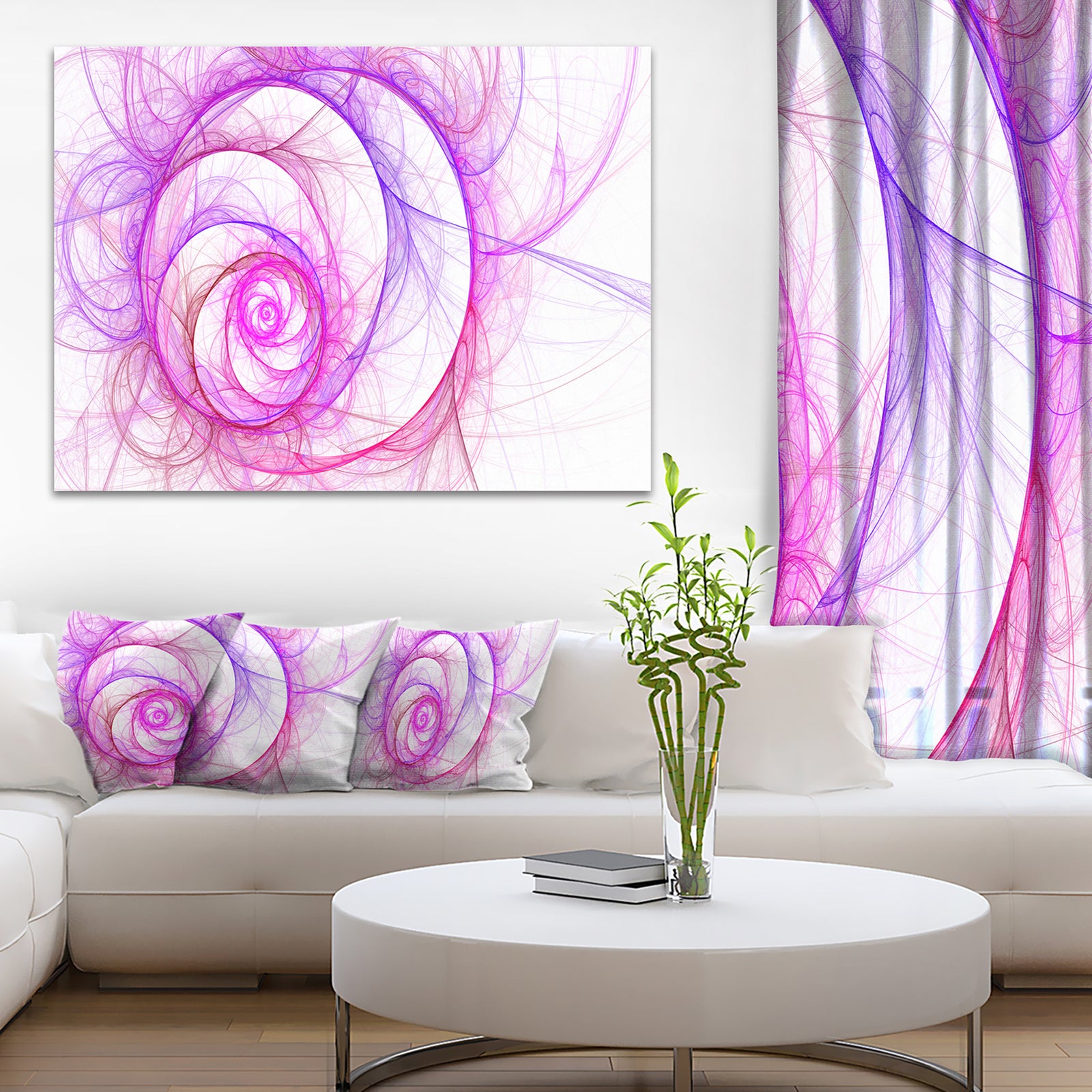 Pink Exotic Flower Pattern - Floral Digital Art Canvas Print