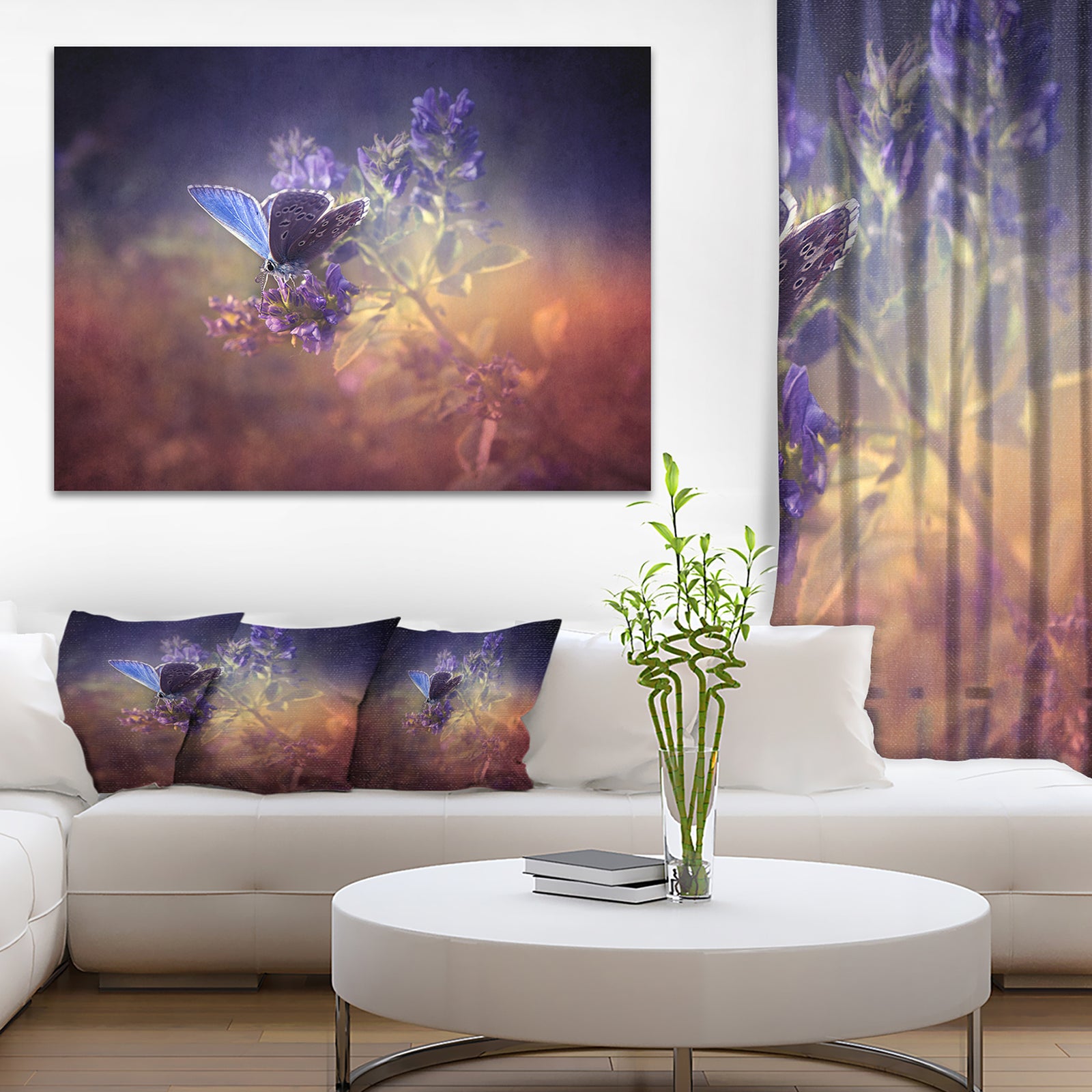 Vintage Butterfly - Digital Art Floral Canvas Print