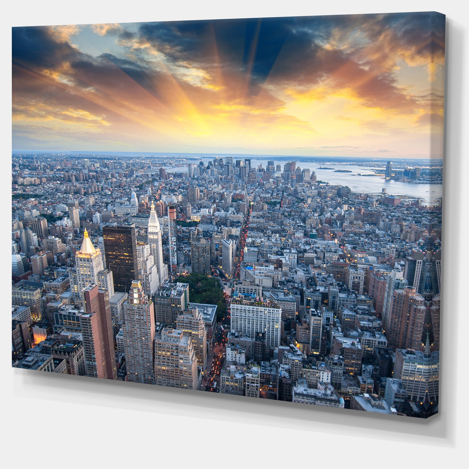 Aerial View of NYC Skyscrapers - Cityscape Photo Canvas Print