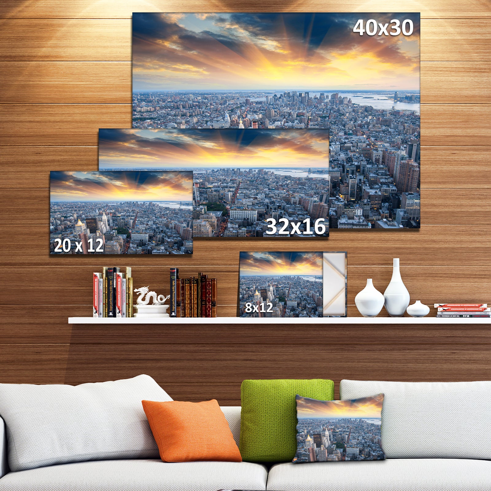 Aerial View of NYC Skyscrapers - Cityscape Photo Canvas Print