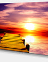 Burning Sunset in Blue Sky - Seascape Photo Canvas Print