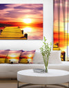 Burning Sunset in Blue Sky - Seascape Photo Canvas Print