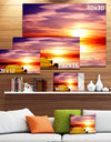 Burning Sunset in Blue Sky - Seascape Photo Canvas Print