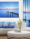 Wooden Pier in Blue Sea - Seascape Photo Canvas Print