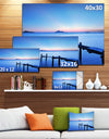 Wooden Pier in Blue Sea - Seascape Photo Canvas Print