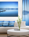 Bright Blue Sky with Pier - Seascape Photo Canvas Print