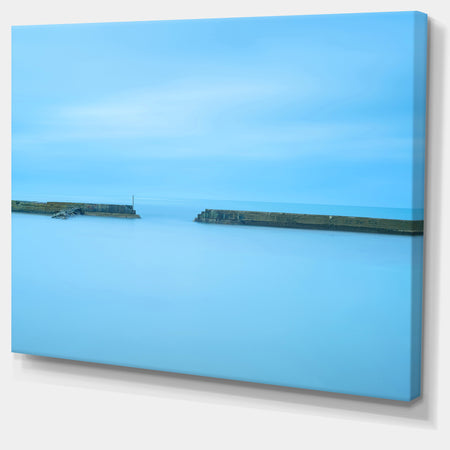 Concrete Pier and Stairs - Seascape Photo Canvas Print