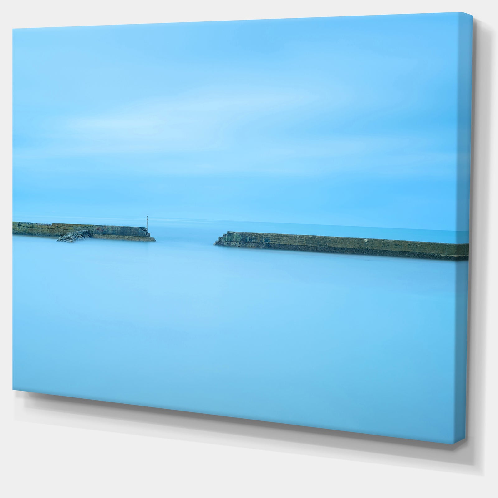 Concrete Pier and Stairs - Seascape Photo Canvas Print