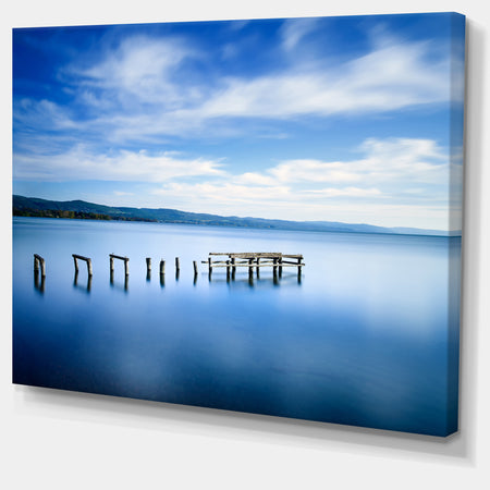 White Clouds and Blue Sea - Seascape Photo Canvas Print