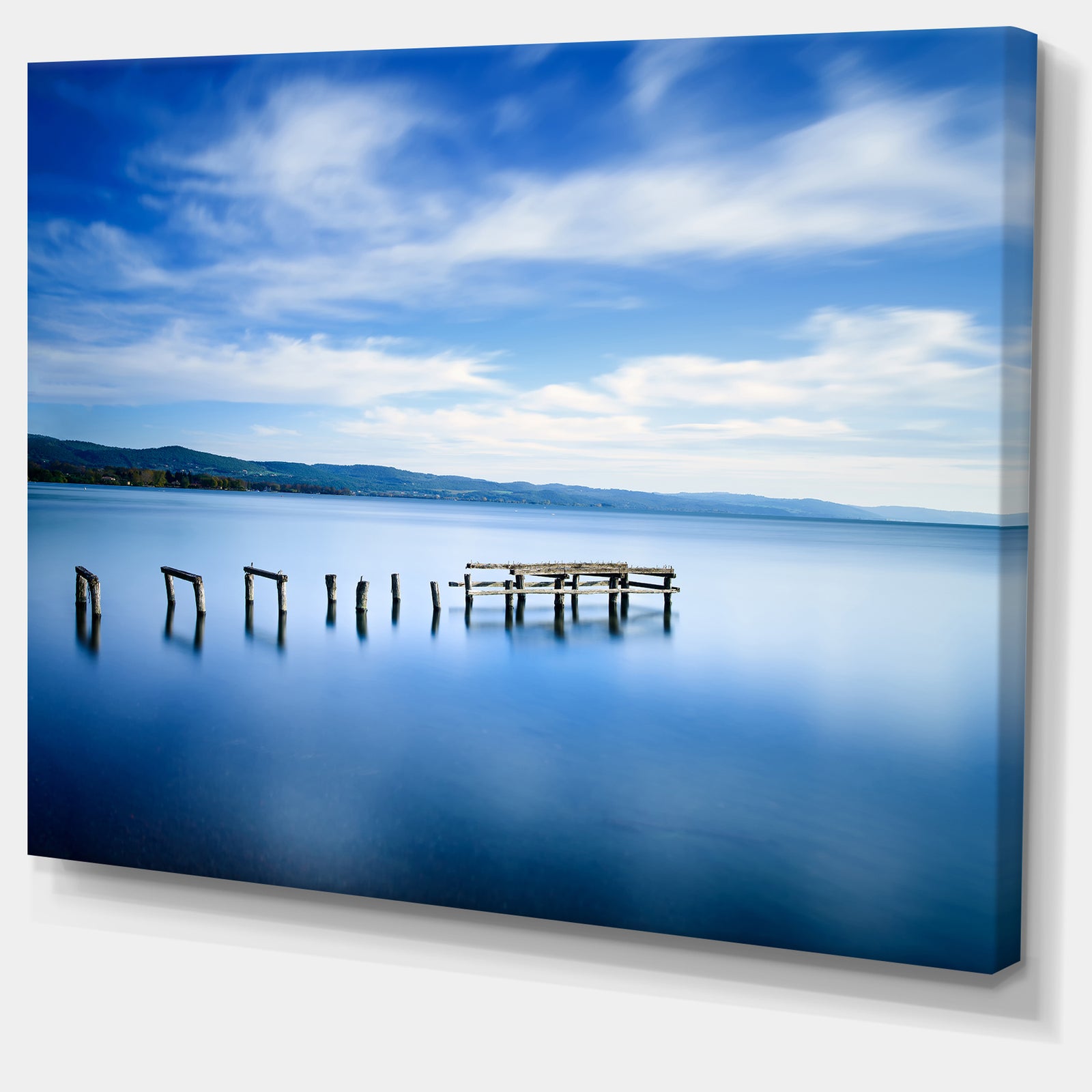 White Clouds and Blue Sea - Seascape Photo Canvas Print