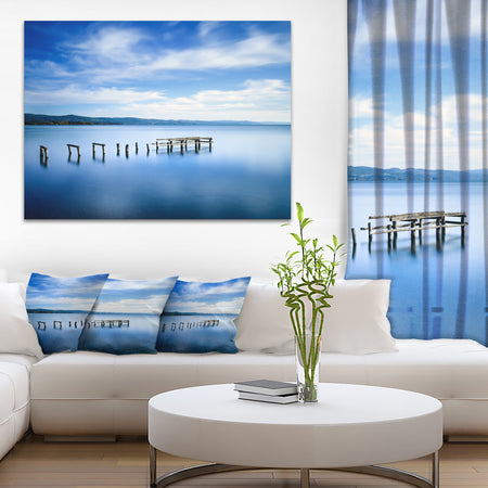 White Clouds and Blue Sea - Seascape Photo Canvas Print