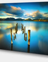 Cloudy Lake with Broken Pier - Seascape Photo Canvas Print