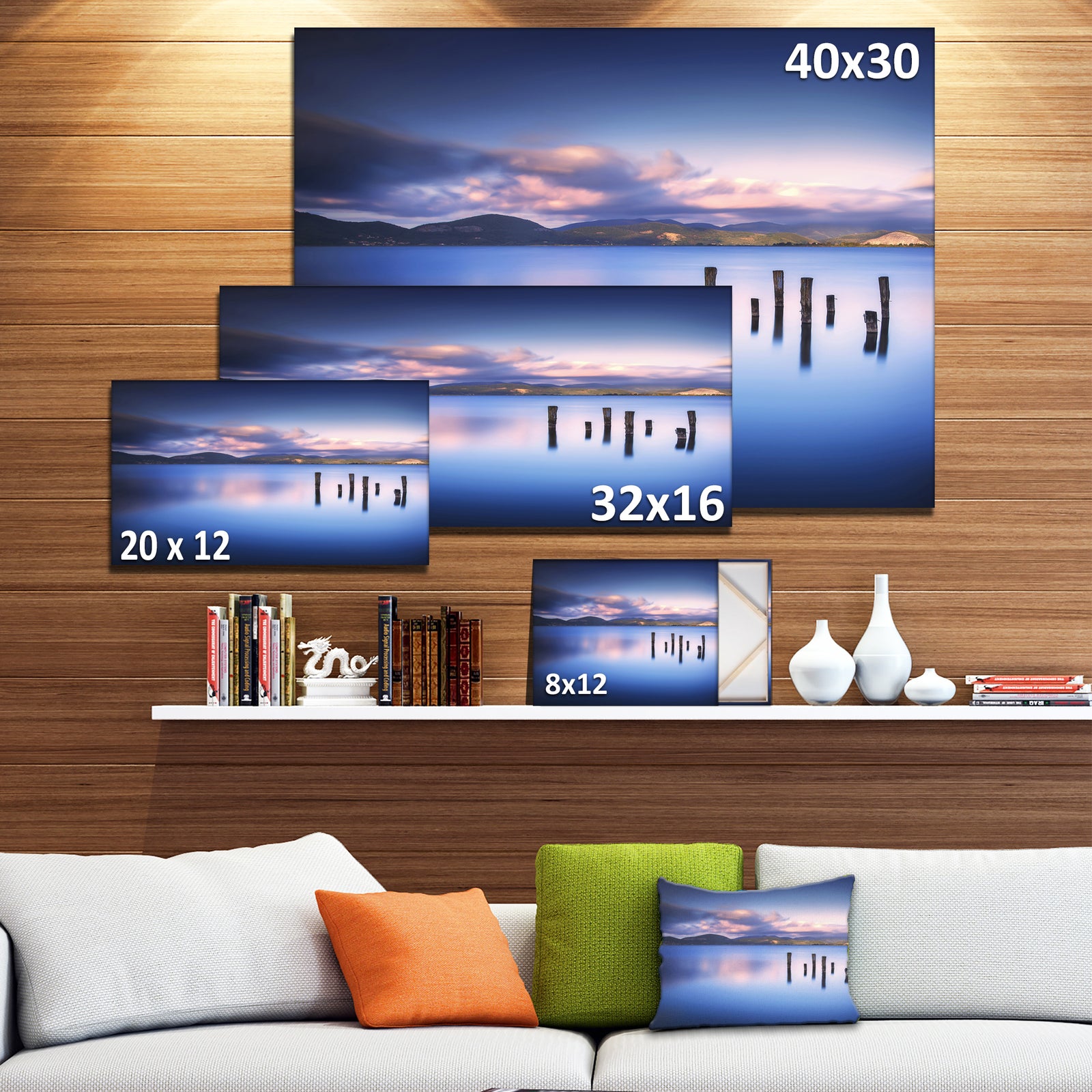 Colorful Clouds at Sunset - Seascape Photo Canvas Print