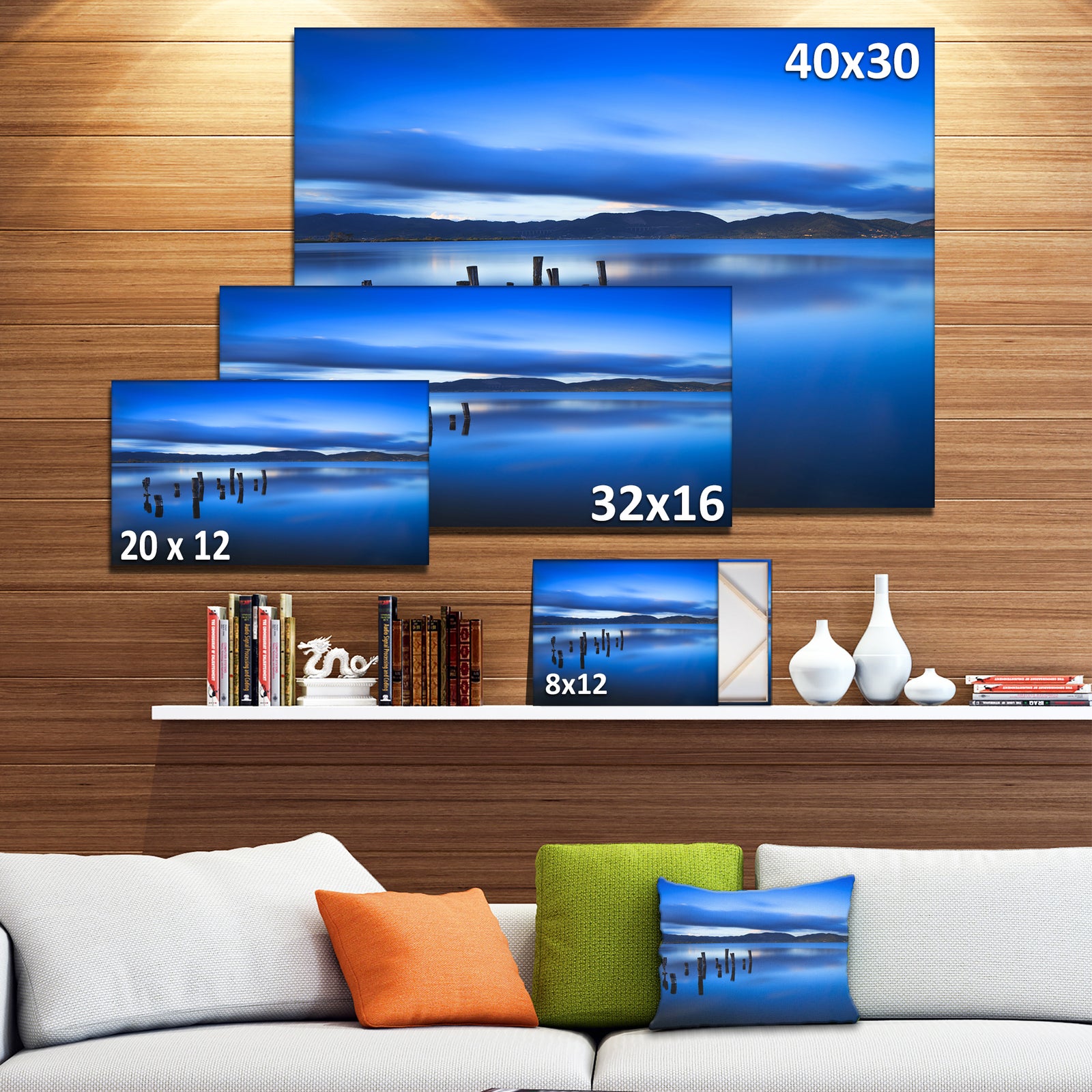 Blue Clouds at Evening - Seascape Photo Canvas Print