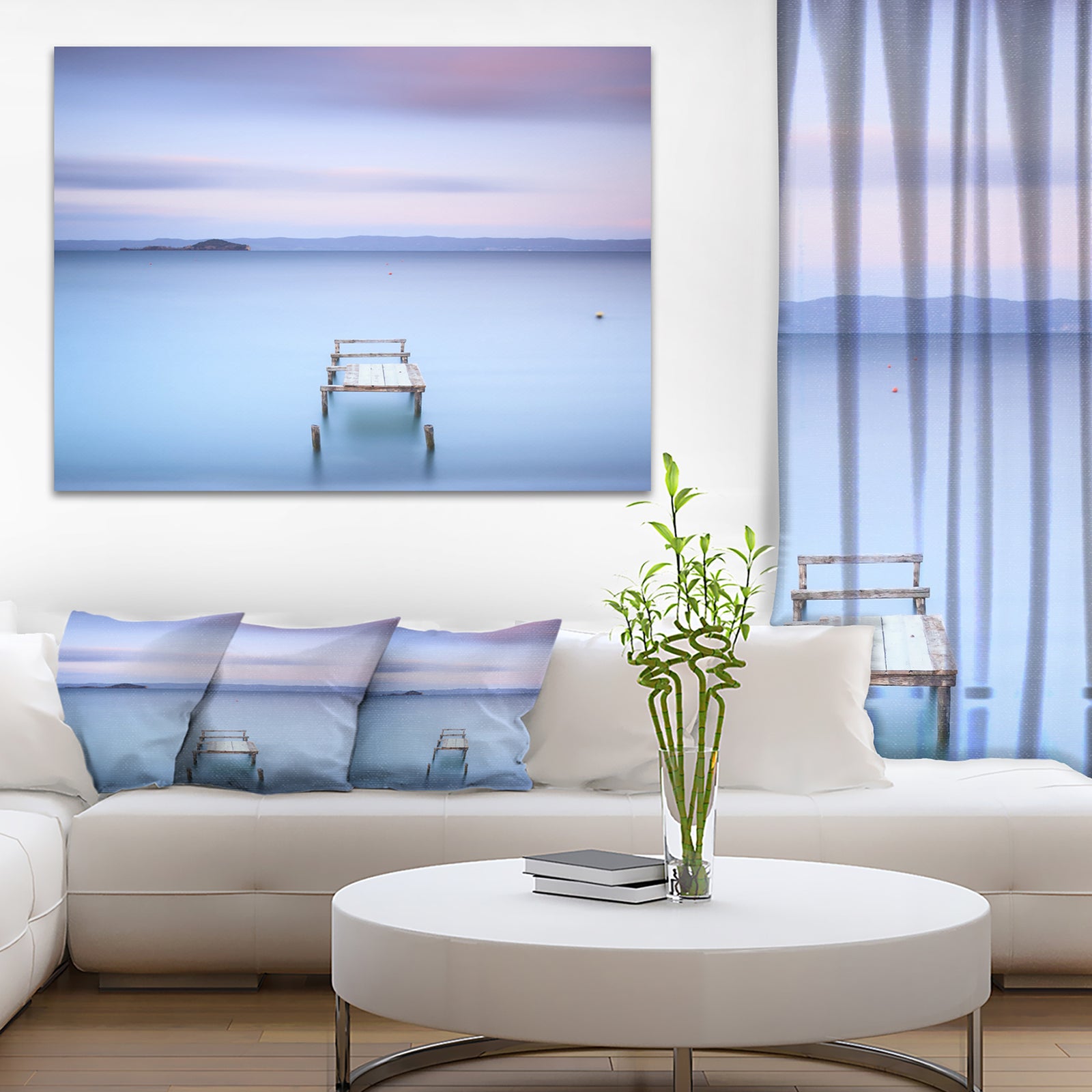 Bright Purple Sky - Seascape Photo Canvas Print