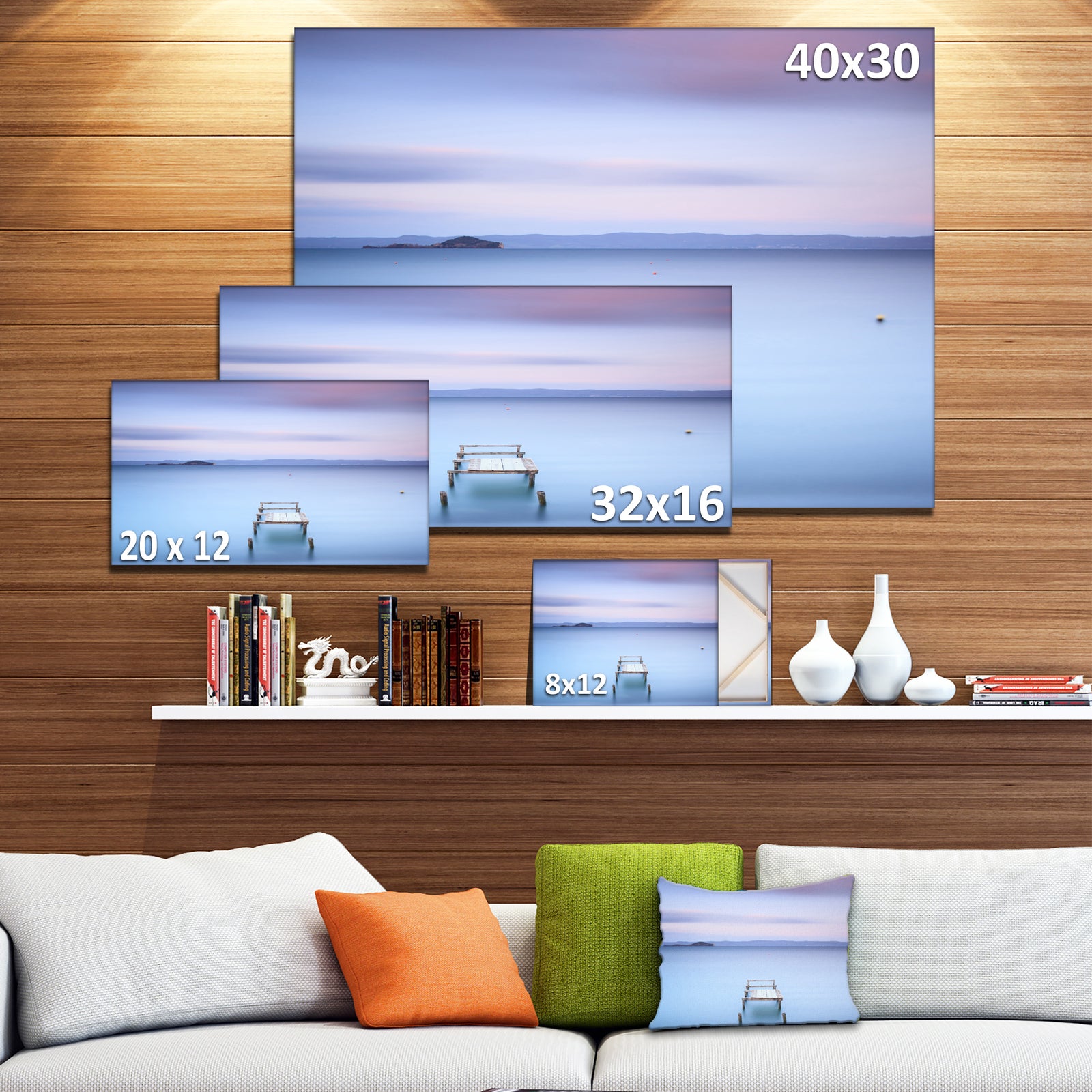 Bright Purple Sky - Seascape Photo Canvas Print