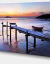 Old Wooden Pier at Sunset - Seascape Photo Canvas Print