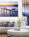 Old Wooden Pier at Sunset - Seascape Photo Canvas Print