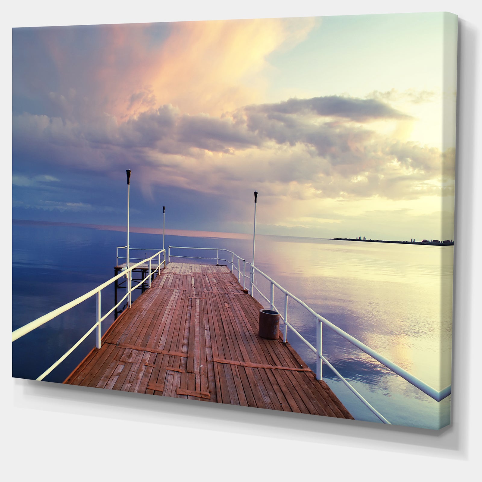 Pier Under Bright Sky - Seascape Photo Canvas Print