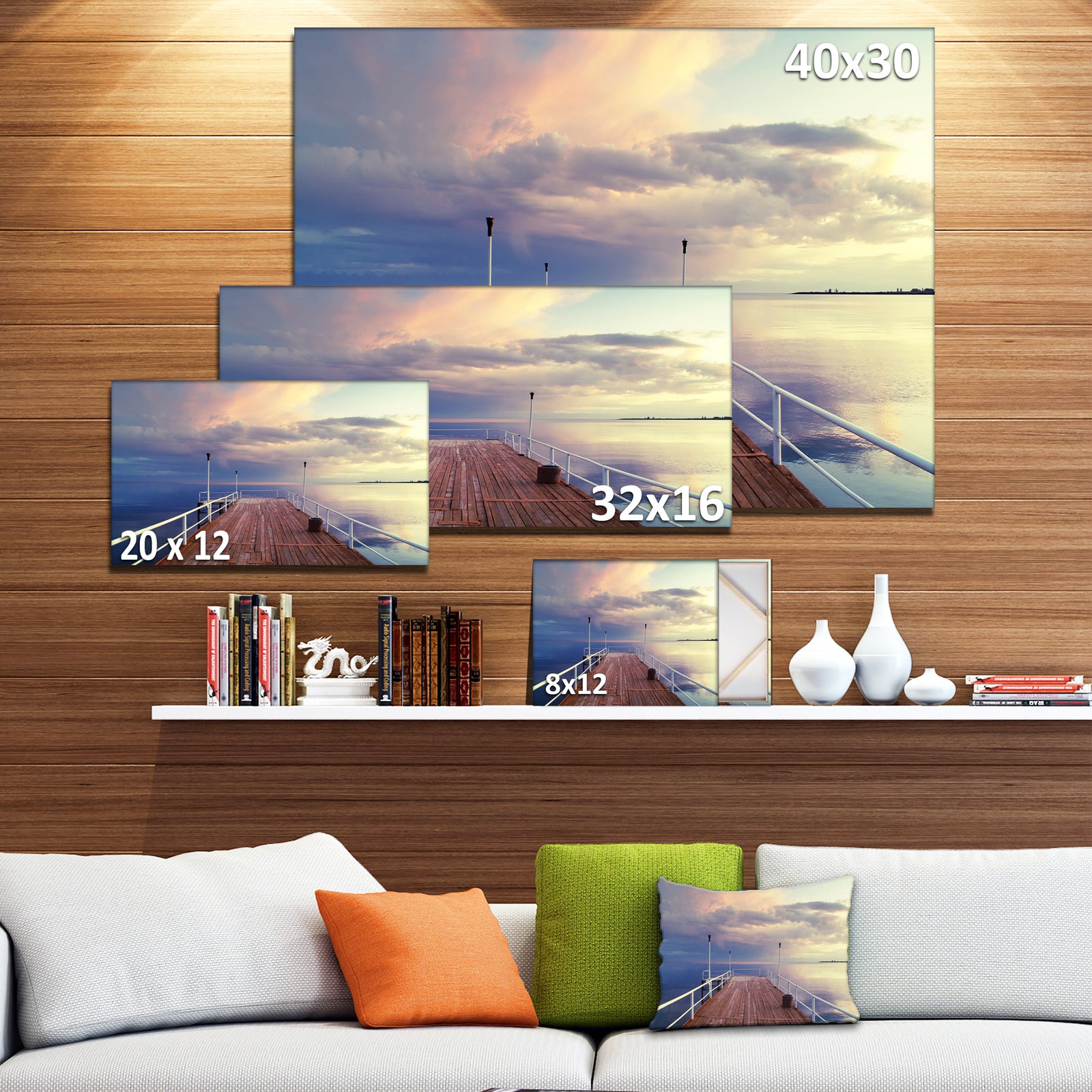 Pier Under Bright Sky - Seascape Photo Canvas Print