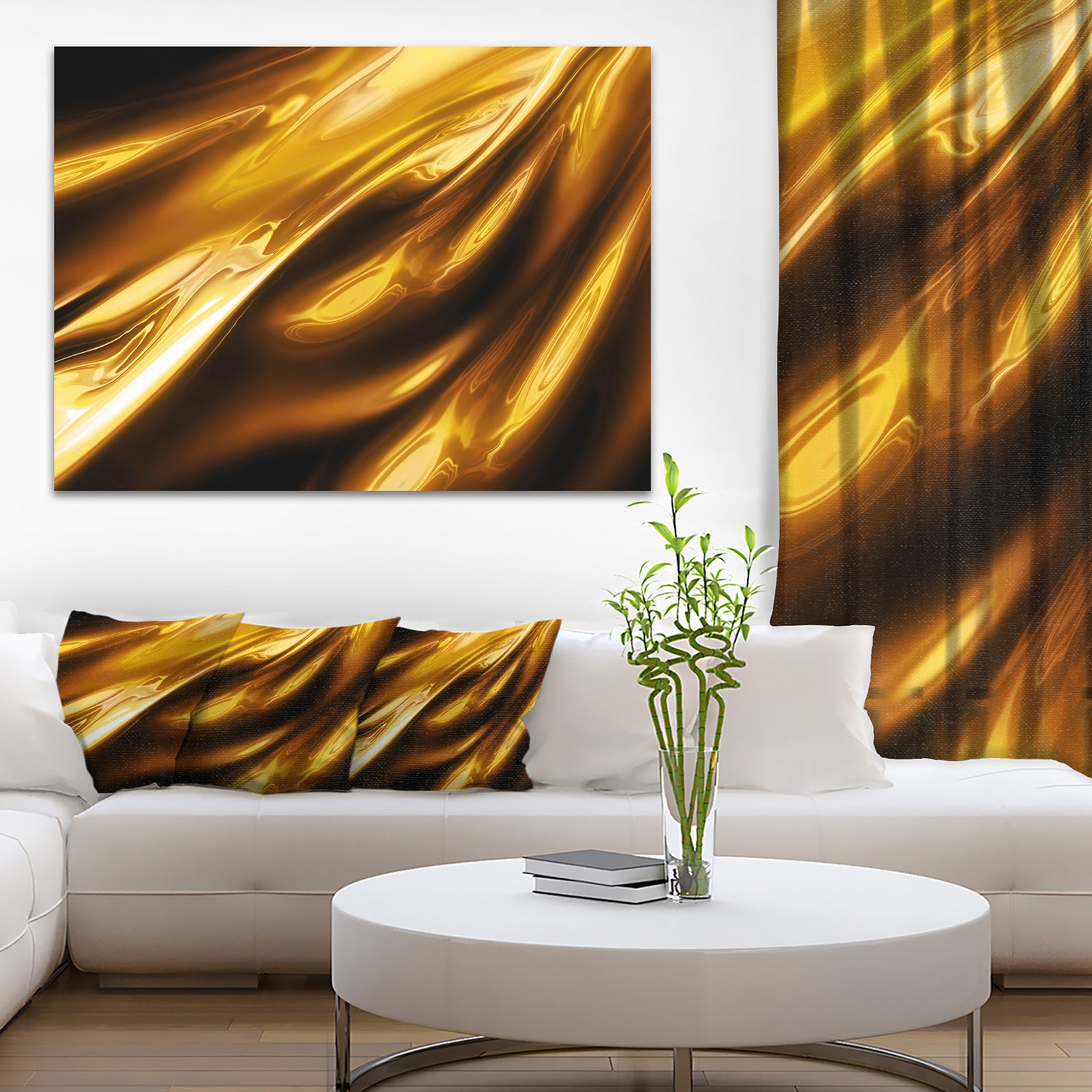 Liquid Gold Texture Pattern - Abstract Digital Art Canvas Print
