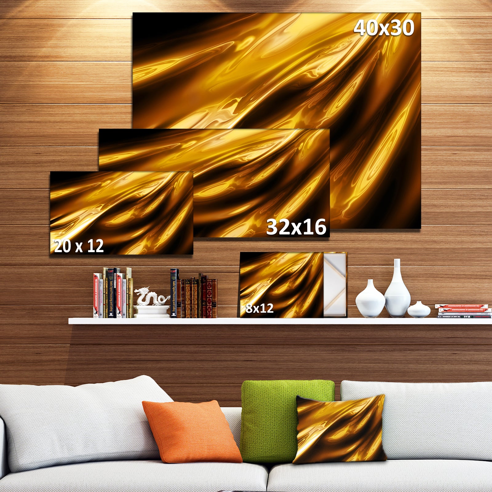 Liquid Gold Texture Pattern - Abstract Digital Art Canvas Print