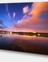 Night Sky Over River with Clouds - Modern Photo Canvas Print