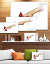 Leg Wearing High Heel Red Shoe - Portrait Digital Art Canvas Print