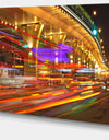 Colorful Traffic Trails in City - Cityscape Photo Canvas Print