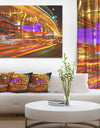 Colorful Traffic Trails in City - Cityscape Photo Canvas Print