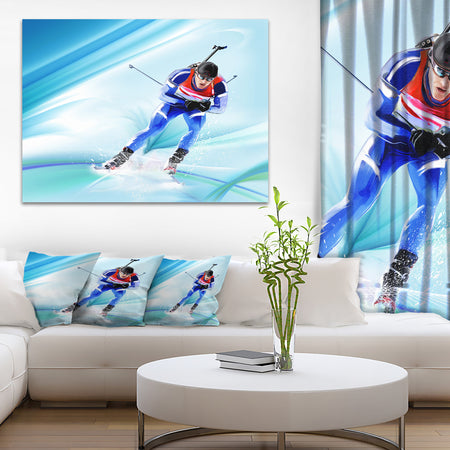 Extreme Male Skier - Portrait Digital Art Canvas Art Print