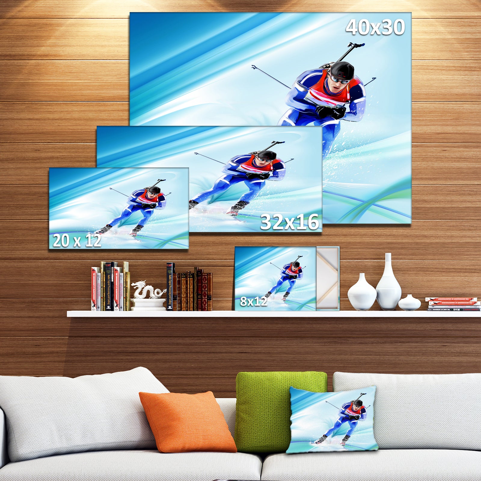 Extreme Male Skier - Portrait Digital Art Canvas Art Print