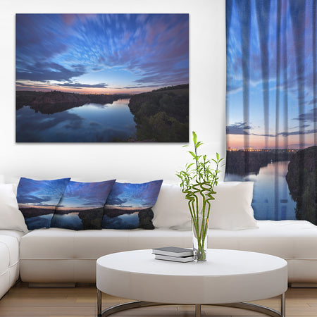 Clouds Reflection in River - Landscape Photo Canvas Print
