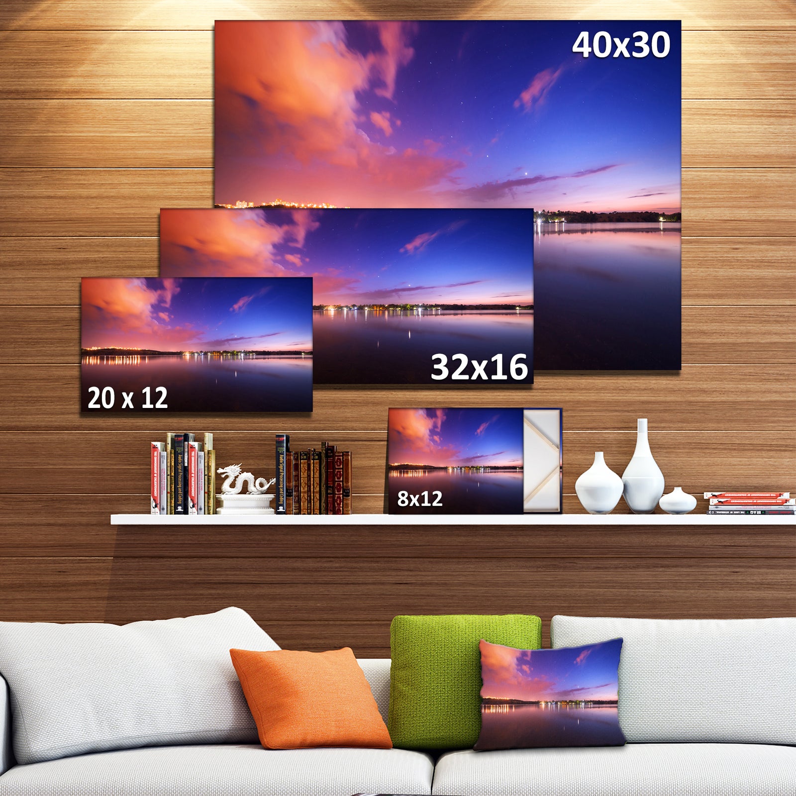 Night Sky Reflection in River - Landscape Photo Canvas Print