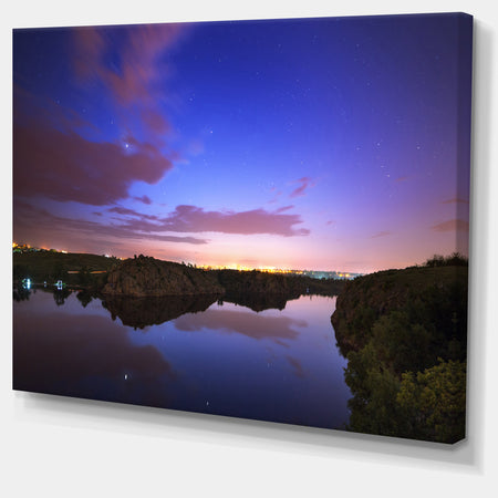 Stars and Clouds Reflection - Landscape Photo Canvas Print