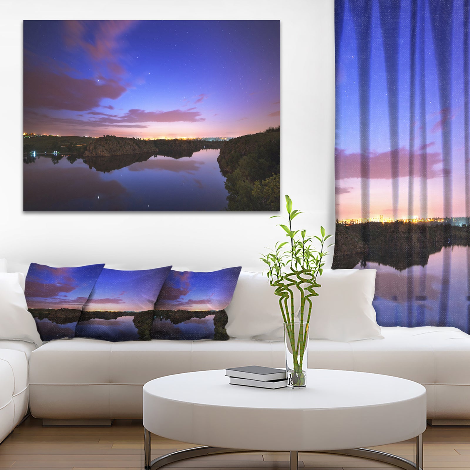 Stars and Clouds Reflection - Landscape Photo Canvas Print