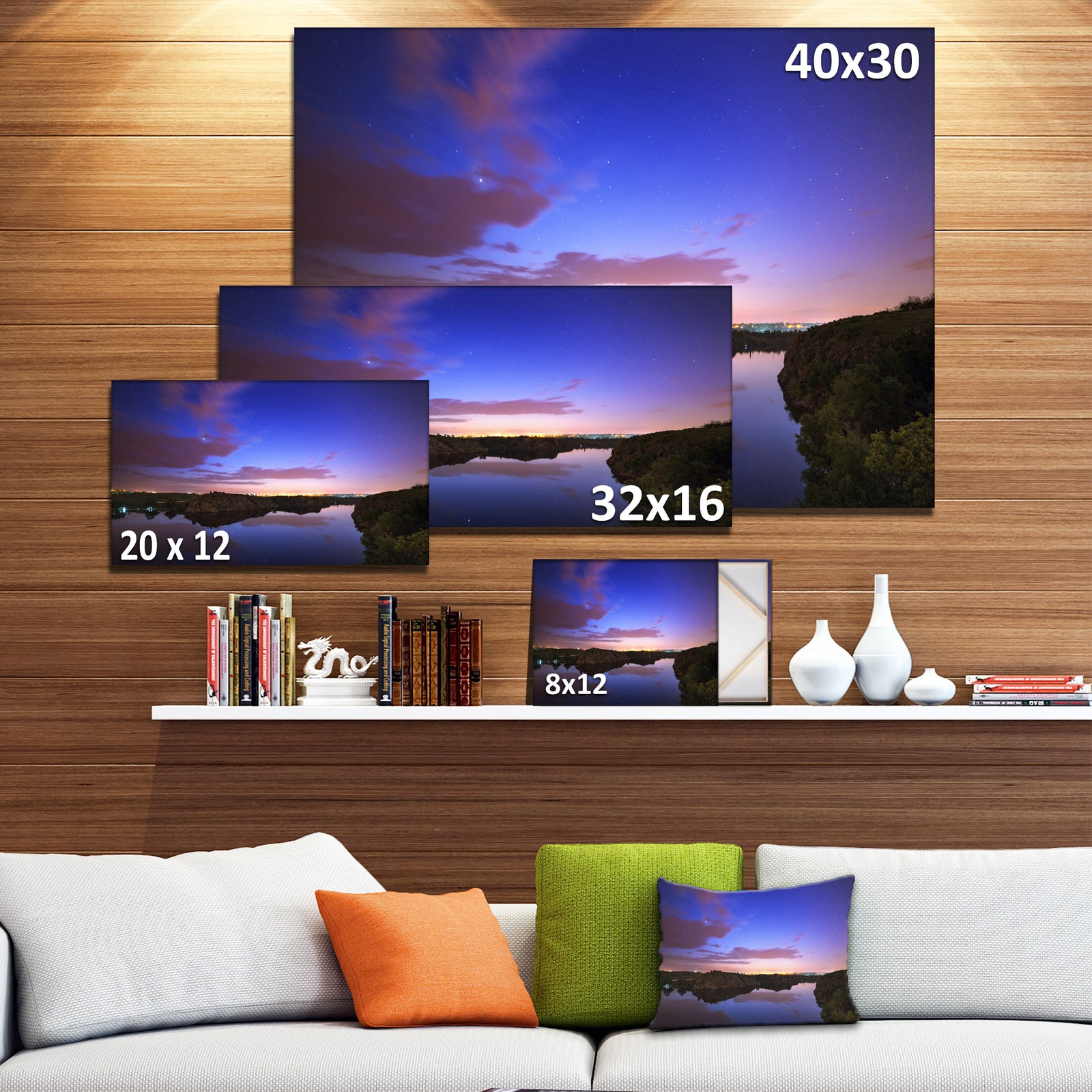 Stars and Clouds Reflection - Landscape Photo Canvas Print