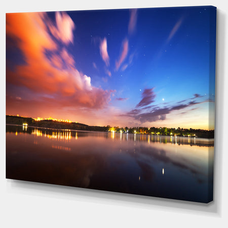 Delighted Reflection in River - Landscape Photo Canvas Print
