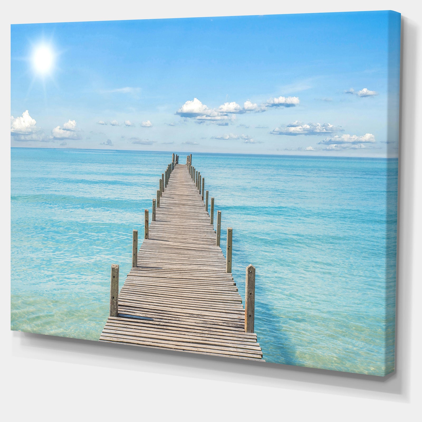 Pier Infinite to the Sea - Seascape Photo Canvas Print