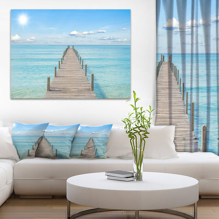 Pier Infinite to the Sea - Seascape Photo Canvas Print