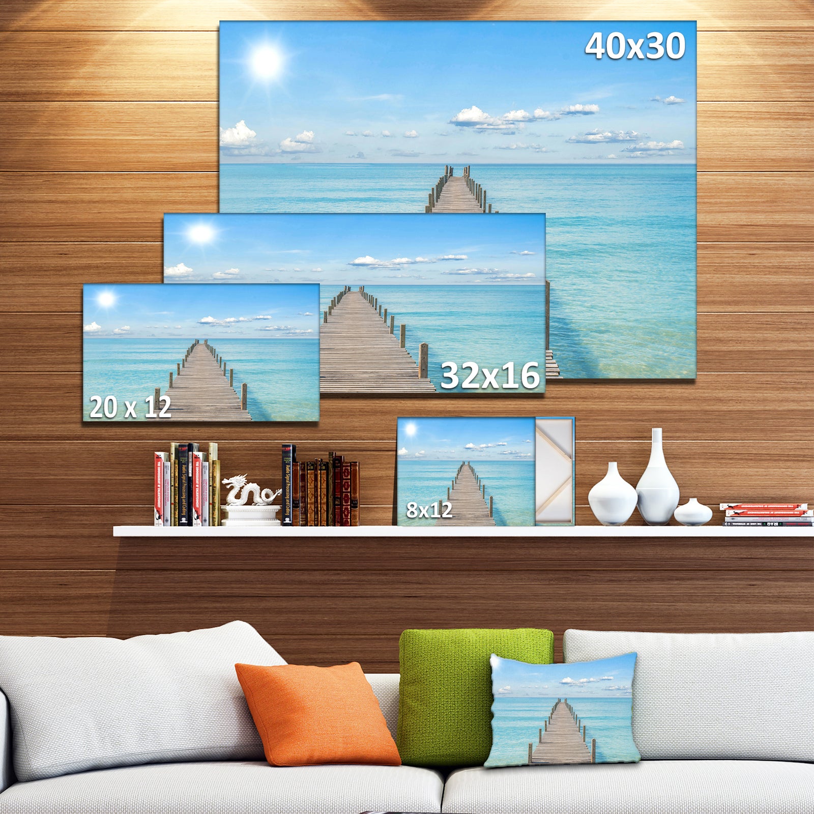 Pier Infinite to the Sea - Seascape Photo Canvas Print