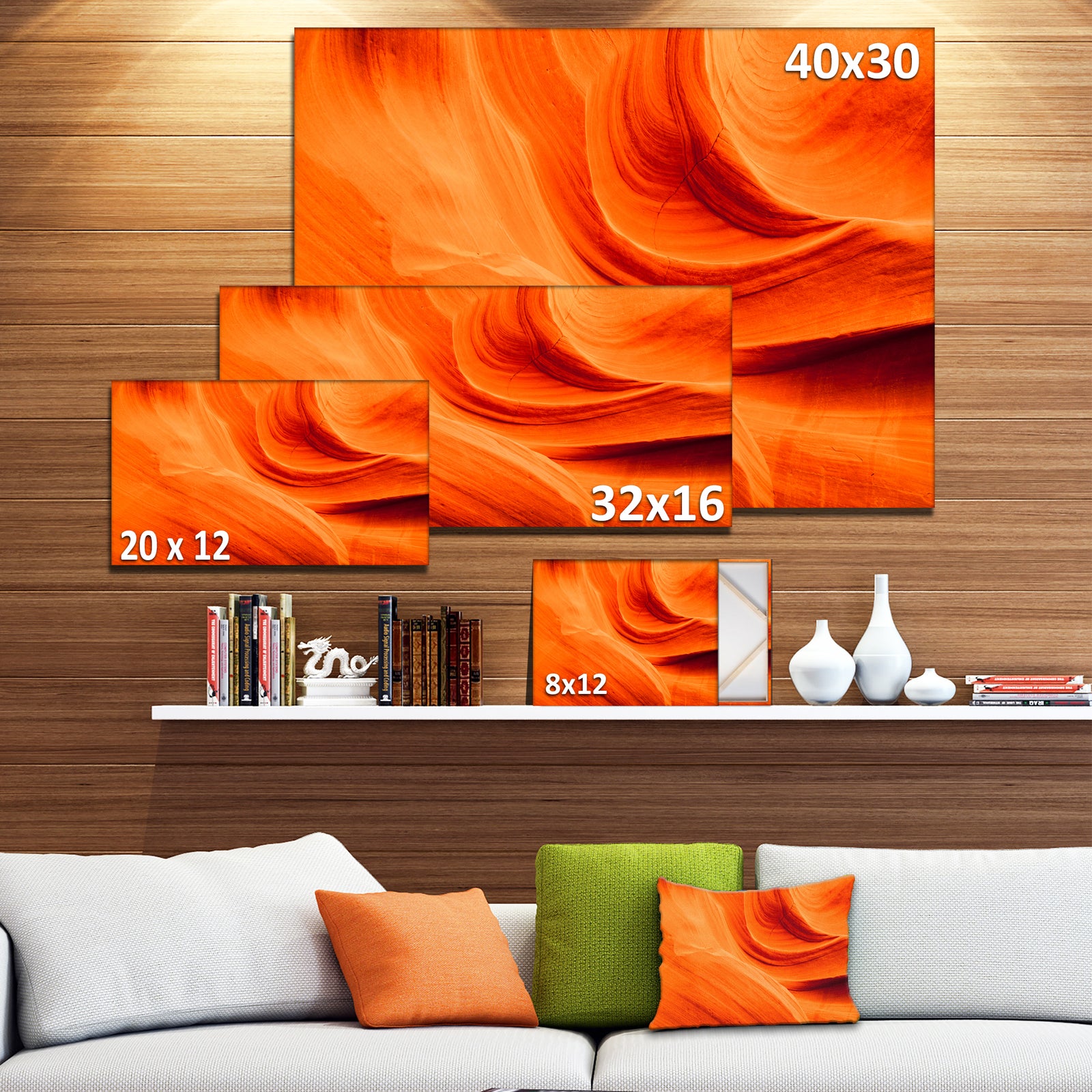 Orange Upper Antelope Canyon - Landscape Photography Canvas Print